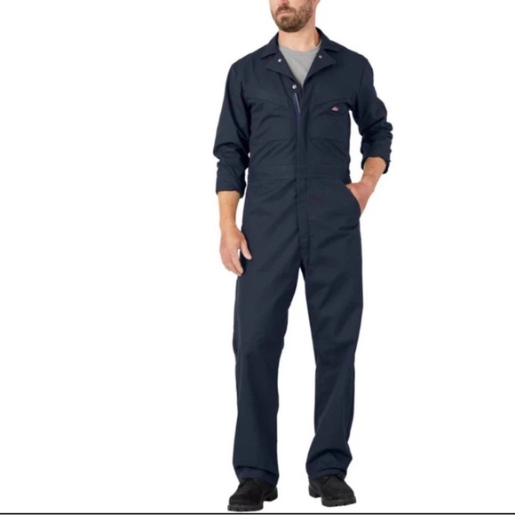 Dickies Men’s Long Sleeve Flex Performance Coverall Dark Navy Medium Regular NWT - Picture 1 of 9